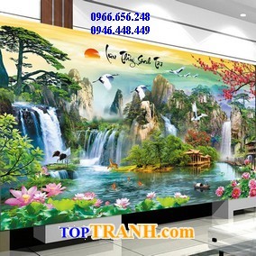 Tranh thêu kín lưu thủy sinh tài